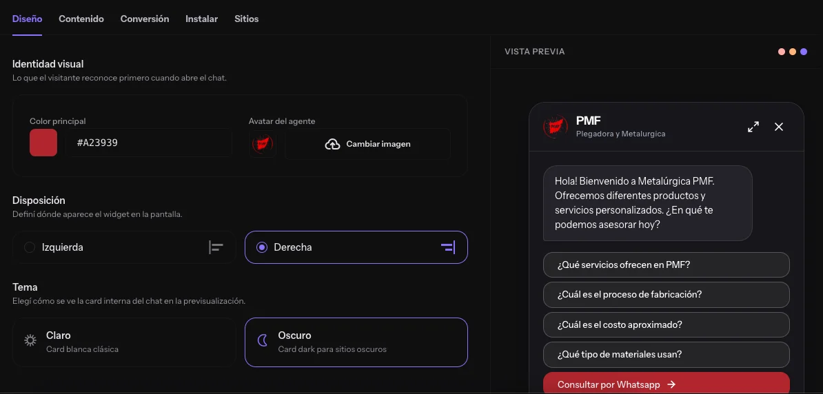 Configuración de marca del agente